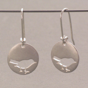 Ohrhänger kleiner Vogel - Silber - jugendlich - matt