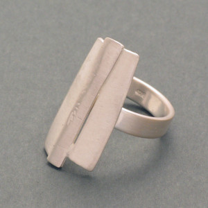 Ring Barbara, weiß gesiedet - Silber - ausgewogen - matt
