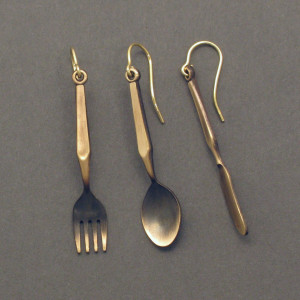 Ohrhänger Vintage Besteck Messing - gold - jugendlich - matt