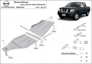 Scut Motor Metalic Scut cutie de viteză și reductor Nissan Navara - (2005 - 2015)