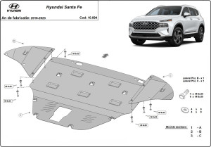 Scut Motor Metalic Scut motor Hyundai Santa Fe - (2018 - 2023)