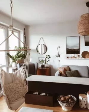 Billig hengestol beige Santorini