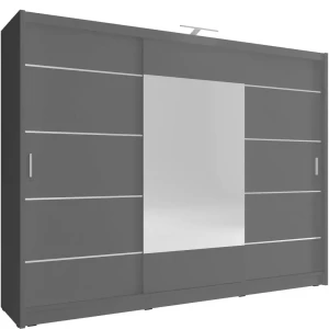 Skyvedører garderobe med speil og lys 250 cm WIKI ALU