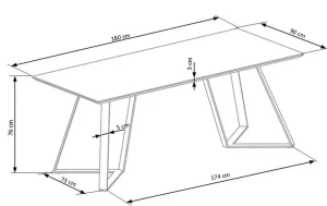 SpiseBord 180x90 cm CALGARY