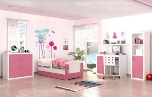 Smal bokhylle rosa Philip Color