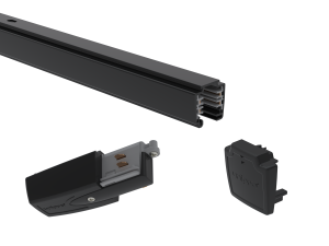 1m Black Global Trac Pro Suspended Lighting Track Kit (3 Circuit) (Length: 1 Metre, Finish: Black)