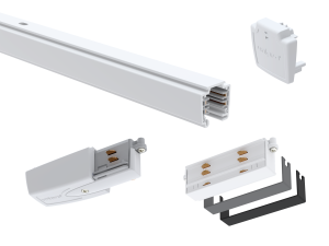 3m White Global Trac Pro Suspended Lighting Track Kit (3 Circuit) (Length: 3 Metre, Finish: White)
