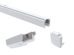1m White Global Trac Pro Suspended Lighting Track Kit (3 Circuit) (Length: 1 Metre, Finish: White)