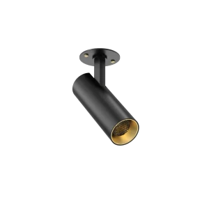 Tubular 40 Besa Plate (Finish: Black, Baffle Colour: Gold Baffle, Colour Temp.: 90CRI 2700K, Beam Angle: 18°, Accessories: Honeycomb) (Finish: Black,