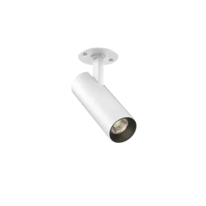 Tubular 40 Besa Plate (Finish: White, Baffle Colour: Black Baffle, Colour Temp.: 90CRI 3000K, Beam Angle: 18°, Accessories: No Accessory) (Finish: Whi