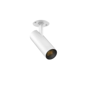 Tubular 40 Besa Plate (Finish: White, Baffle Colour: Black Baffle, Colour Temp.: 90CRI 2700K, Beam Angle: 18°, Accessories: Honeycomb) (Finish: White,