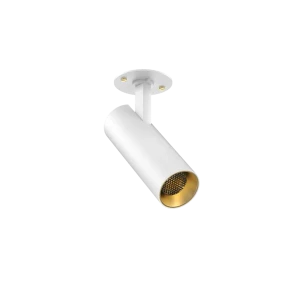 Tubular 40 Besa Plate (Finish: White, Baffle Colour: Gold Baffle, Colour Temp.: 90CRI 2700K, Beam Angle: 36°, Accessories: Honeycomb) (Finish: White,