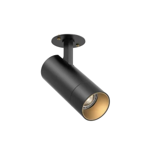 Tubular 60 GU10 Besa Plate (Finish: Black, Baffle Colour: Gold Baffle, Accessories: Honeycomb) (Finish: Black, Baffle Colour: Gold Baffle, Accessories