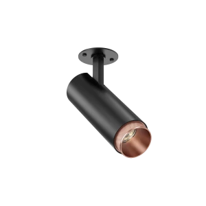 Tubular Snoot 60 Besa Plate (Finish: Black, Snoot Colour: Copper Snoot, Colour Temp.: 90CRI 4000K, Beam Angle: 36°, Accessories: Honeycomb) (Finish: B