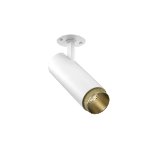 Tubular Snoot 60 Besa Plate (Finish: White, Snoot Colour: Gold Snoot, Colour Temp.: 90CRI 4000K, Beam Angle: 24°, Accessories: No Accessory) (Finish: