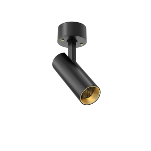 Tubular 40 Surface Mount Adjustable (Finish: Black, Baffle Colour: Gold Baffle, Colour temp: 90CRI 2700K, Beam Angle: 36°, Accessories: Honeycomb, Dim