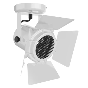 Pinspot Surface Mount (Finish: White, Colour temp: 90CRI 2700K, Beam Angle: 40°, Accessories: Honeycomb & Barndoors, Dimming Type: Mains Dimmable)