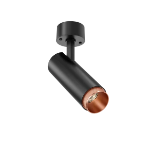Tubular Snoot 60 Surface Mount Adjustable (Finish: Black, Snoot Colour: Copper Snoot, Colour temp: 90CRI 2700K, Beam Angle: 24°, Accessories: Honeycom