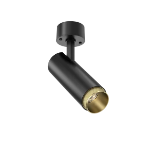 Tubular Snoot 60 Surface Mount Adjustable (Finish: Black, Snoot Colour: Gold Snoot, Colour temp: 90CRI 2700K, Beam Angle: 50°, Accessories: No Accesso