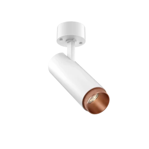 Tubular Snoot 60 Surface Mount Adjustable (Finish: White, Snoot Colour: Copper Snoot, Colour temp: 90CRI 3000K, Beam Angle: 50°, Accessories: No Acces
