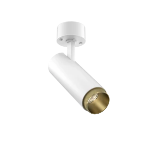 Tubular Snoot 60 Surface Mount Adjustable (Finish: White, Snoot Colour: Gold Snoot, Colour temp: 90CRI 2700K, Beam Angle: 50°, Accessories: No Accesso