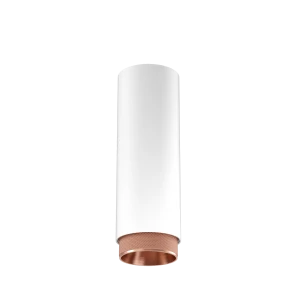 Tubular Snoot 60 Surface Mount Fixed (Finish: White, Snoot Colour: Copper Snoot, Colour temp: 90CRI 4000K, Beam Angle: 36°, Accessories: Honeycomb, Di