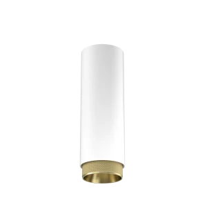 Tubular Snoot 60 Surface Mount Fixed (Finish: White, Snoot Colour: Gold Snoot, Colour temp: 90CRI 3000K, Beam Angle: 36°, Accessories: Honeycomb, Dimm