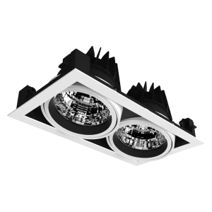 Maxi Gimbal Twin LED (Finish: White, Wattage: 26W, Colour Temp.: 90CRI 2700K, Beam Angle: 20°, Dimming Type: Mains Dimmable) (Finish: White, Wattage: