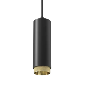 Tubular 60 Pendant (Finish: Black, Snoot Colour: Gold Snoot, Colour Temp.: 90CRI 2700K, Beam Angle: 36°, Dimming Type: Mains Dimmable, Accessories: No