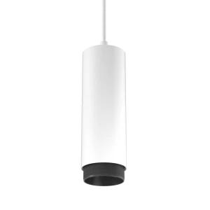 Tubular Snoot 60 Track Mounted Pendant (Finish: White, Snoot Colour: Black Snoot, Wattage: 13W, Colour Temp.: 90CRI 3000K, Beam Angle: 50°, Dimming Ty