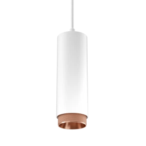 Tubular 60 Pendant (Finish: White, Snoot Colour: Copper Snoot, Colour Temp.: 90CRI 3000K, Beam Angle: 50°, Dimming Type: Mains Dimmable, Accessories: