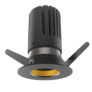 View 50 Fixed Downlight (Finish: Black, Baffle Colour: Gold Baffle, Wattage: 9W, Colour Temp.: 90CRI 4000K, Beam Angle: 40°, Dimming Type: Mains Dimma