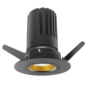 View 50 Adjustable Downlight (Finish: Black, Baffle Colour: Gold Baffle, Wattage: 9W, Colour Temp.: 90CRI 2700K, Beam Angle: 40°, Dimming Type: Mains