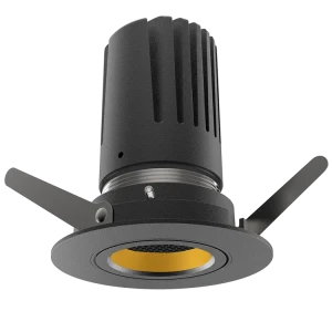View 50 Adjustable Downlight (Finish: Black, Baffle Colour: Gold Baffle, Wattage: 9W, Colour Temp.: 90CRI 3000K, Beam Angle: 15°, Dimming Type: Mains