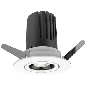 View 50 Adjustable Downlight (Finish: White, Baffle Colour: No Baffle, Wattage: 9W, Colour Temp.: 90CRI 3000K, Beam Angle: 15°, Dimming Type: Mains Di