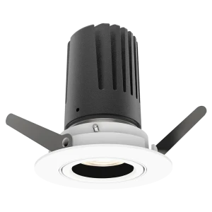 View 50 Adjustable Downlight (Finish: White, Baffle Colour: Black Baffle, Wattage: 9W, Colour Temp.: 90CRI 3000K, Beam Angle: 40°, Dimming Type: Mains