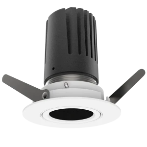 View 50 Adjustable Downlight (Finish: White, Baffle Colour: Black Baffle, Wattage: 9W, Colour Temp.: 90CRI 3000K, Beam Angle: 15°, Dimming Type: Mains