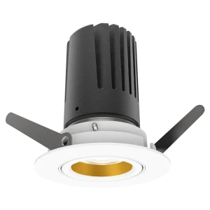 View 50 Adjustable Downlight (Finish: White, Baffle Colour: Gold Baffle, Wattage: 9W, Colour Temp.: 90CRI 2700K, Beam Angle: 40°, Dimming Type: Mains