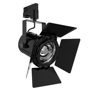 Pinspot Trackspot (Finish: Black, Wattage: 15W, Colour Temp.: 90CRI 2700K, Beam Angle: 8°, Dimming Type: Mains Dimmable, Accessories: Barndoors) (Fini