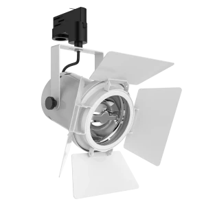 Pinspot Trackspot (Finish: White, Wattage: 15W, Colour Temp.: 90CRI 2700K, Beam Angle: 40°, Dimming Type: Mains Dimmable, Accessories: Barndoors) (Fin