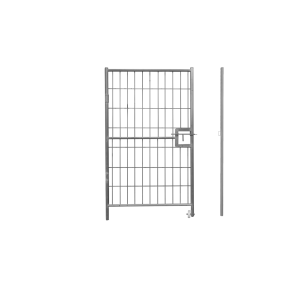 Gate for temporary fences with bolt and wheel