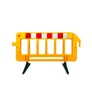 Kunststoff-Absperrgitter HDPE mit Reflexstreifen – Set Yellow  CN