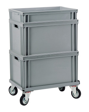 SETAM Plateau roulant pour caisses plastique charge 150 kg ATHENA