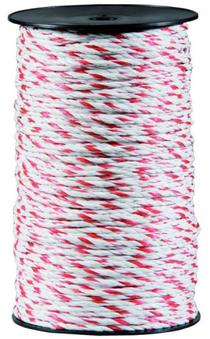 Weidezaunseil Taurus  6 mm 500 m, weiß-rot