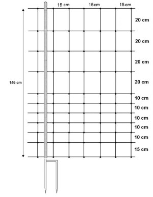 Euro Elektronetz Mustang Pferdenetz 145 cm, 50 m