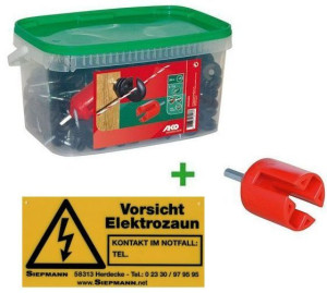 Ringisolator Set 300 Stück Inkl. Einschraubhilfe und Warnschild