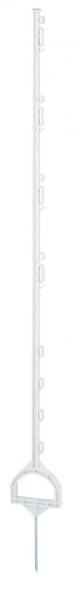Kunststoff Zaunpfahl weiß 115 cm Gesamtlänge, 6 Isolatoren