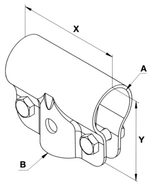 T-Schelle geschlossen 1" x 1"
