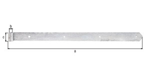 Ladenbänder feuerverzinkt halbschwer; Maß (AxBxC): 400mm x 13mm x 40mm;