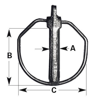 Spezial-Klappstecker Kat. 2, A-Durchm. 11 mm, B 52 mm, C 58 mm
